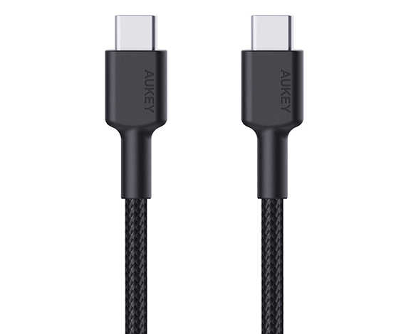 Aukey CB-CD45-BK PD Naylon Örgülü Type-C Type-C Şarj Kablosu 0.9M