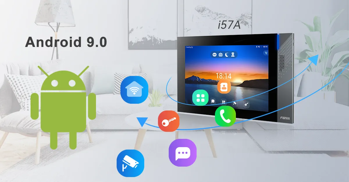 Android işletim sistemli bina apartman içi ip interkom cihazı