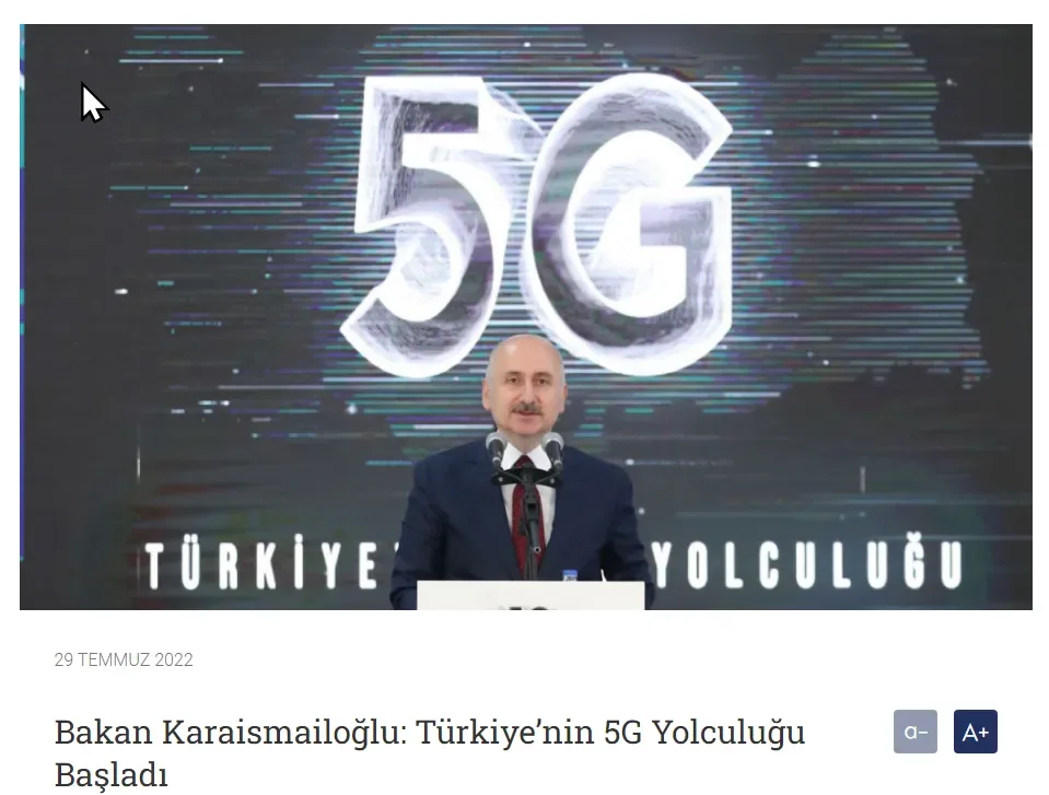 5G Testing Started in Türkiye