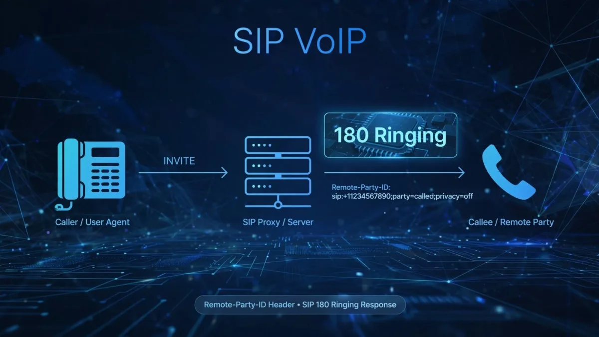 SIP 180 Ringing İçinde RPID ile Connected Line Kimlik Güncelleme