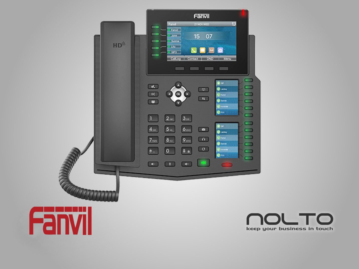 Fanvil X6U 3 Ekranlı Profesyonel Sekreter Konsol yada Resepsiyonistler için Ideal Masa IP Telefonu.
