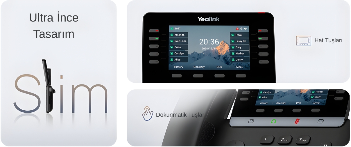 Yealink T74W Kurumsal IP Telefon (4.3" Renkli Ekran, WiFi 6 ve Bluetooth 5.0) 4 Yealink T74 Serisi Yeni Ozellikle