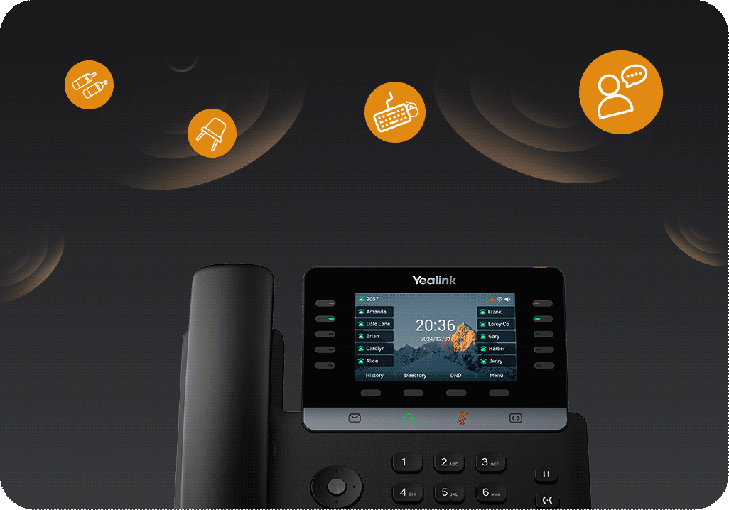 Yealink T74W Kurumsal IP Telefon (4.3" Renkli Ekran, WiFi 6 ve Bluetooth 5.0) 10 Yealink T74U Optimize Edilmis Ses