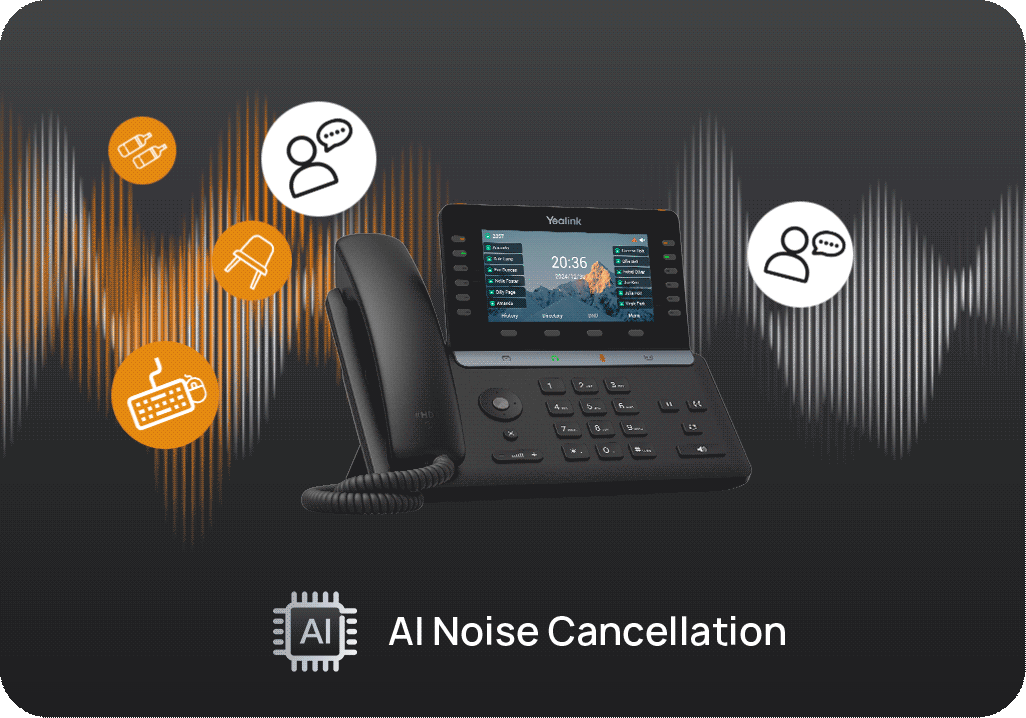 Yealink T85W Yapay Zeka İle Optimize Gürültü Engelleme