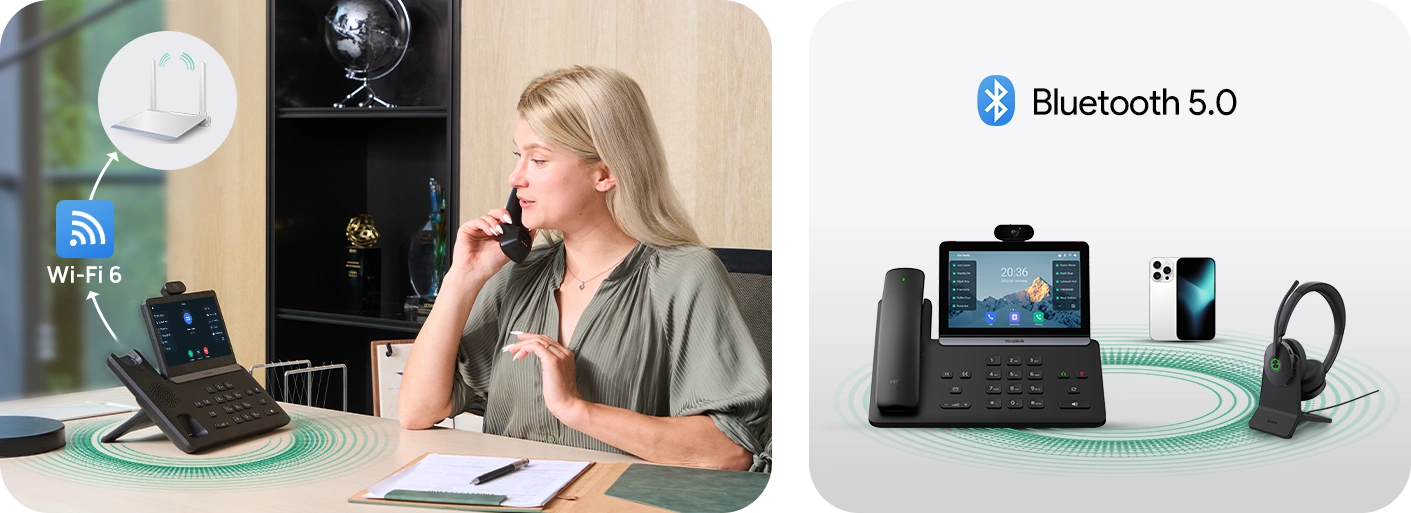 Yealink T88W Pro Üst Düzey Yönetici Telefonu (WiFi 6, Bluetooth 5.0, TEE Güvenlik) 12 Yealink T88W Gelismis Kablosuz Baglanti